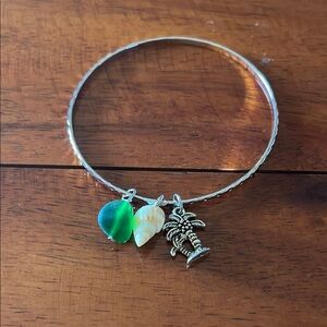 Green and Silver Starfish Charm Bracelet